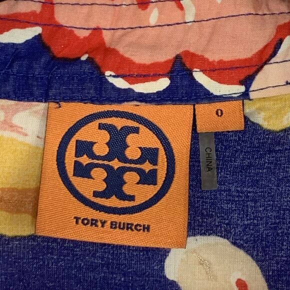 Tory Burch Stephanie Floral Bell Sleeve Tunic Sz 0 - Picture 10 of 10